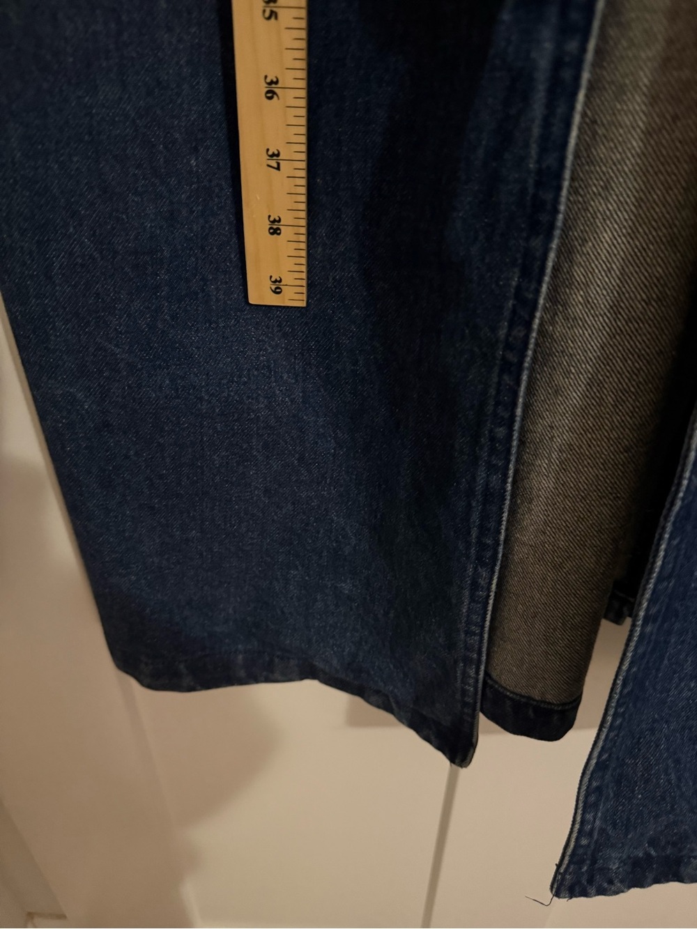 Vintage Dark Blue Denim Long Button Coat EUC 0730 - Picture 4 of 11